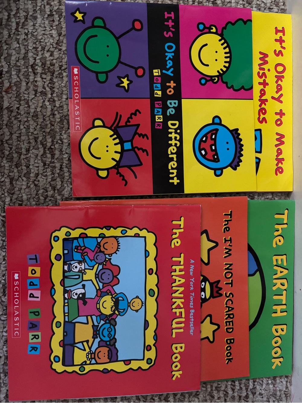 Scholastic Todd Parr Bright Kids Book Bundle - Red, Yellow, Green, Purple, Blue